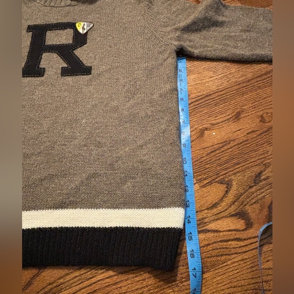 Rossignol | Wool Alpaca Blend Beige Black Turtleneck Sweater Sz L - Picture 7 of 9